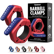 Barbell Clips 2 Quick Release Olympic Clamps Anti Slip TPR Dmoose Fitness Pair