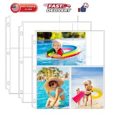 30 Pack 4x6 Photo Sleeves for 3 Ring Binder 180 Pictures,3 Pocket Heavy-Dut...