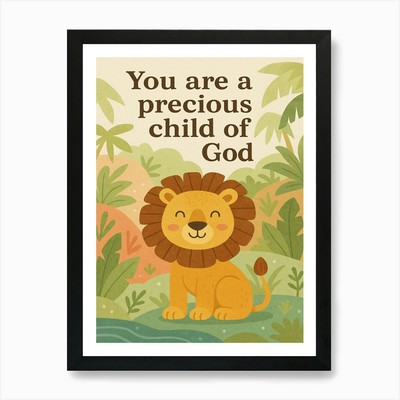 Du bist ein kostbares Kind Gottes - J gerahmtes Wandbild Poster Leinwanddruck Bild