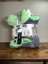 NEW Star Wars Mandalorian Grogu The Child Hooded Blanket One Size 4-10