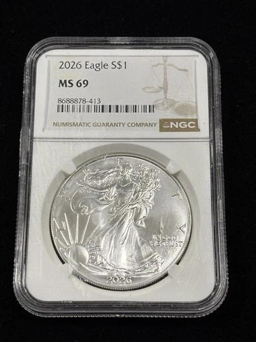 2026 $1 American Silver Eagle NGC MS69 Brown Label