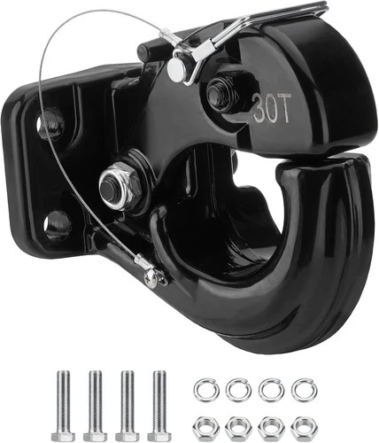 Pintle Hook Hitch 66,000 lbs, Fits 2-1/2 to 3-Inch Lunette Ring Pintle Hitch