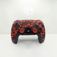 Custom Sony PS5 Controller Halleffect TMR Anti Stick Drift Soft Touch Red Skull