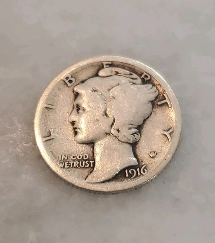 1916 P Mercury  Silver Dime GOOD