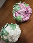 Vintage Set of 2 Cauliflower Vegetable Decor Ceramic Salt & Pepper Shakers READ — photo 1