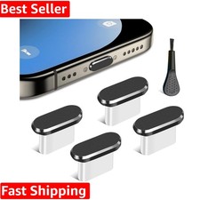 USB C Dust Protector Caps with Cleaning Brush - Perfect Fit for iPhone  Samsung