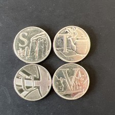 🟢 2018 2019 10p Alphabet Letter Coin Bundle x 4 S T U V circulated (item E)