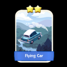 Flying Car 2 Star Monopoly Go Sticker