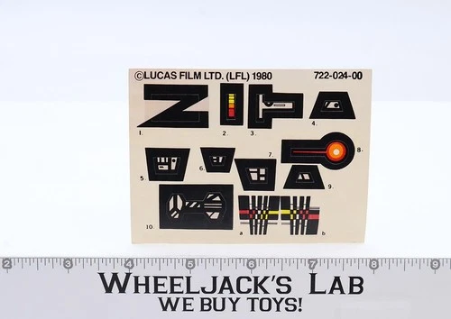 Probot and Turret UNUSED Sticker Sheet Star Wars 1980 Kenner Lucasfilm