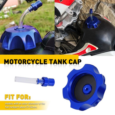 #ad #ad 1PC Motorcycle Blue Gas Aluminum Fuel Gas Tank Cap Lid 51 54mm Car Accessories $15.19
