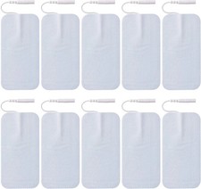 10 Pieces Large Electrode Pads - Premium Reusable TENS Unit Pads with Standard 2