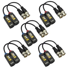 5 Pairs 8MP/4K Passive HD BNC Video Balun Transceiver Transmitter Via UTP RJ4...