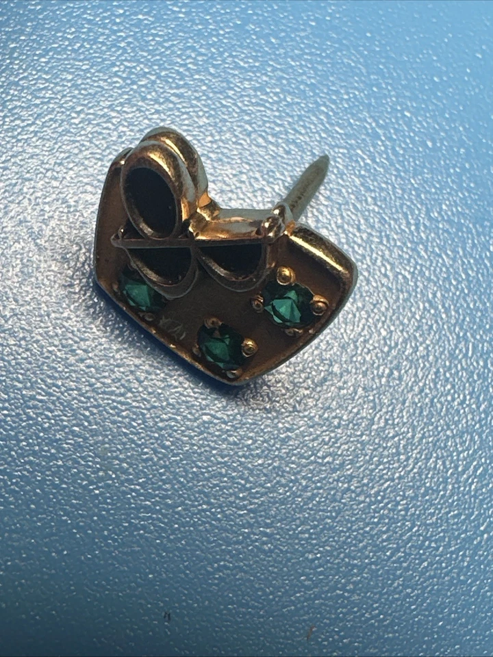 Corbata vintage oro 14k 3 esmeraldas Foto 2 de 4