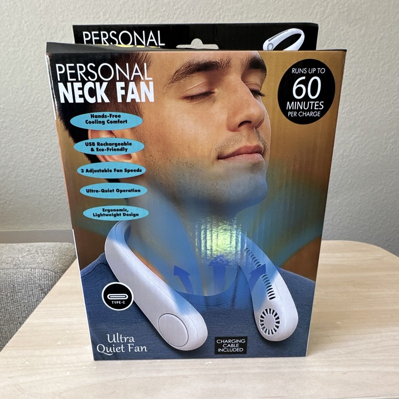 Portable Neck Fan Ultra Quiet Rechargeable Hands Free