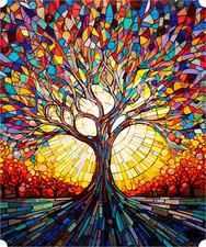 Mosaic Tree 50 Piece Mini Wooden Jigsaw Puzzle 