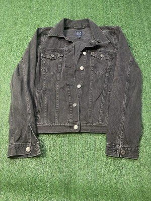 Gap Women's XS Washed Black Icon Denim Jacket Button Front