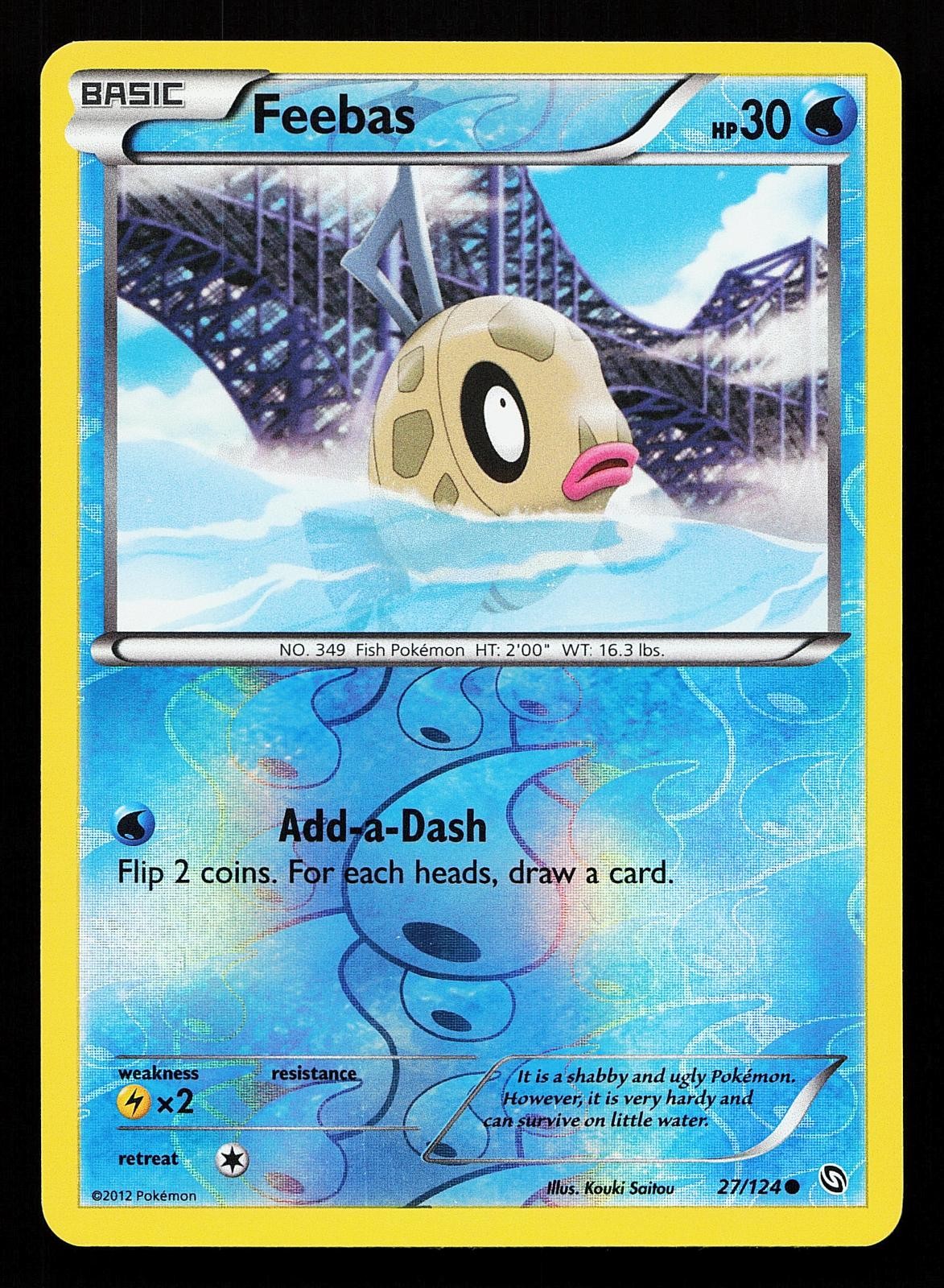 Feebas 27/124 Reverse Holo Common Dragons Exalted Pokemon Card