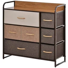 31.5 In. X 11.5 in X 31 In. 7-Drawer Dresser, Fabric Drawers, 3-Tier Storage Org
