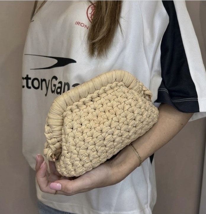 Bolso de hombro de ganchillo para mujer 20 cm 2024