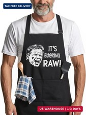 Funny Cooking Apron for Men - Shouting Chef Raw BBQ Grilling Apron, Waterproof A