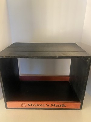 Maker s Mark Bourbon Whiskey Painted Wooden Crate Box Barware Distributor Rare!