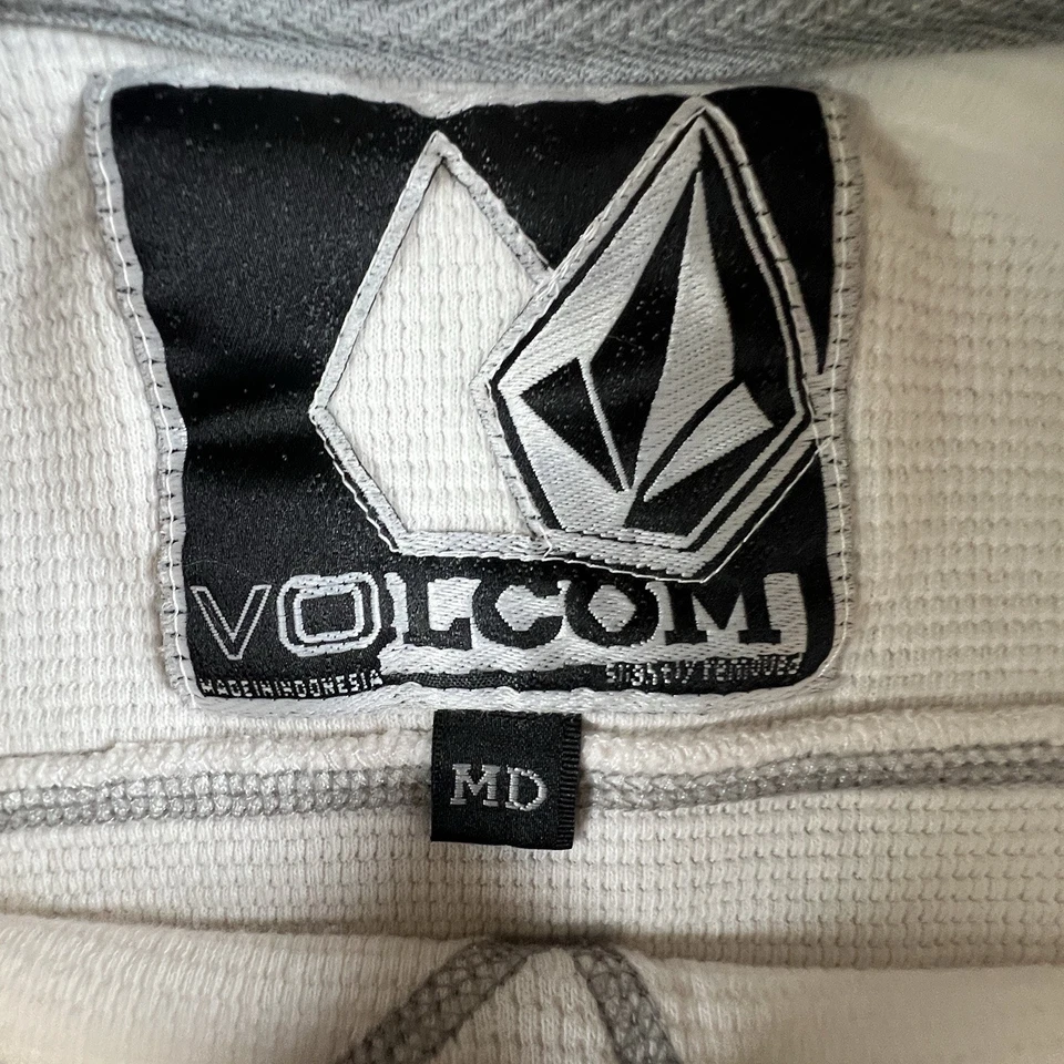 Volcom A5338P1 Slammed Thermal Shirt Men’s M Long Sleeve Waffle Knit White READ - Image 4 of 4