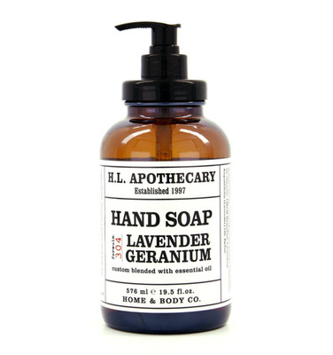 H.L Apotheker Lavendel Geranie Handseife mit ätherischem Öl 576ml Home Body Co
