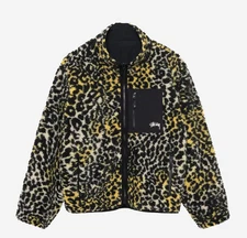 Stussy Sherpa Reversible Jacket Yellow Leopard 118529