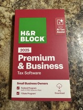 NEW H R Block Tax Software Premium Business 2025 PC Only Product Key Card