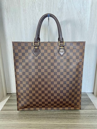 Louis Vuitton Tote Bag Brown Ebene Sac Plat Damier N51140 Used