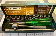 Vintage S-K Tools 1/4" Drive SAE Socket Set # 4915 w/ Original Box
