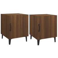 Nachttische2Er Set Braun Eichen-Optik Holz Nachtschrank Nachtkonsole