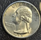 1935 P Washington Quarter  BU. Bright White, slight toning