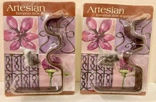 NOS Artesian Cassidy West Double Curtain Rod Holders Drapery Hardware Set Of 2