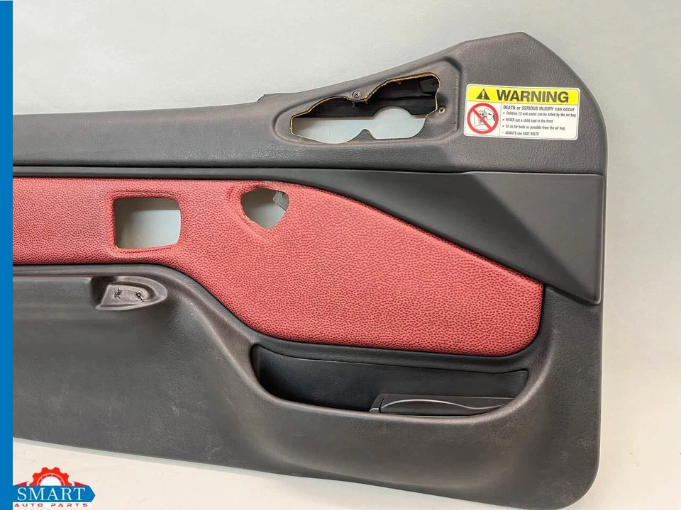 BMW Z3 Roadster Interior Door Panel Trim Red Set Left + Right 96-99 OEM - Image 4 of 4