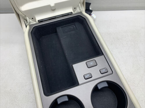 2001-2003 Lexus LS430 XF30 Rear Armrest Lid Trim w/ Cup Holder & Switch TAN OEM - Picture 8 of 23