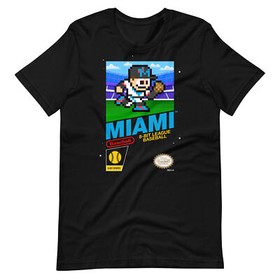 Miami Marlins Baseball Team Jersey 8-bit Nintendo NES Retro Vintage T-Shirt