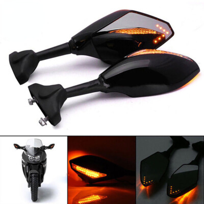 Motorcycle Mirrors W/LED Turn Signal For Yamaha YZF R1 R6 FZR600 YZF-R1 YZF-R6