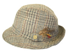 Pendleton Men's Size 7 1/4 Fedora Hat Cap Gray Pure Virgin Wool Feather USA Made