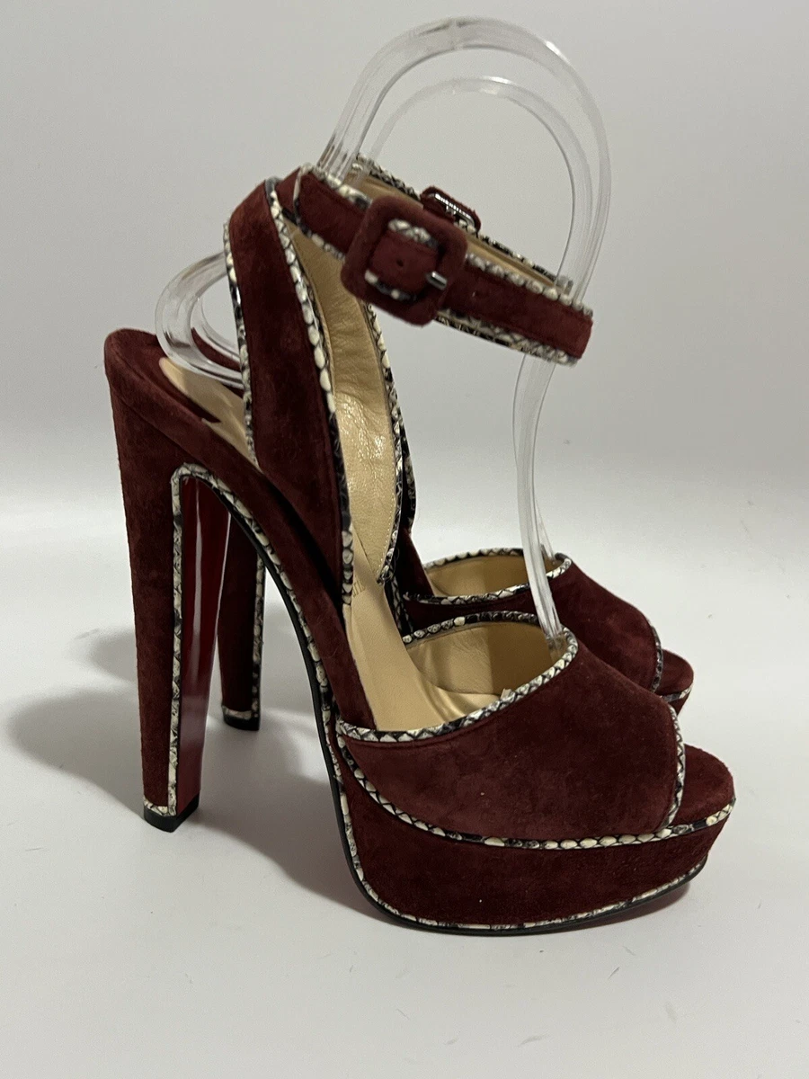 Christian louboutin top burgundy heels