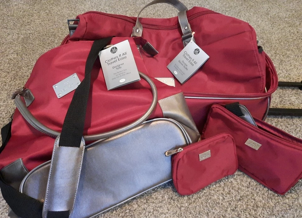 Equipaje Mangano's J M ruedas de lona de dos pisos de viaje con bolso de diseñador  Foto 2 de 4