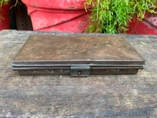 1800's Antique Old Iron Tin Hand Forged Jewelry Box Money Box 7 x 3.5 inch