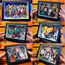 Demon Slayer Anime Character Family 3D Art Painting Table Home Decor Photo Frame