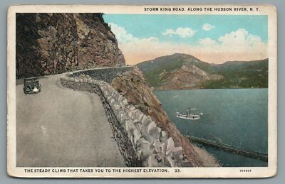 Storm King Road Along Hudson River NY Highest Elevation Postcard