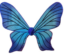 Blue Fairy WINGS Glittery Child Kids Bug Girls Butterfly Costume Halloween