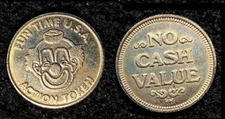 Vintage CLOWN Miscellaneous TOKEN FUN TIME USA NO CASH VALUE SILVER COLOR 28 mm