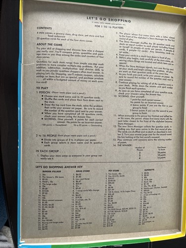 Vintage "Let's Go Shopping" Game by Trend Enterprises - 1977 Edition - Complete! - Picture 3 of 3