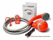 Outdoor Shower Battery Power Rechargable Camp Shower head Pump Water from Bucket