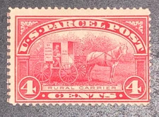 Travelstamps:1912-13 US Stamp Scott # Q4 Rural Carrier Parcel Post 4 cents MOGH