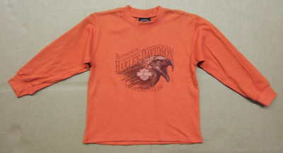 Langarm T-Shirt, Kind, Harley-Davidson , 0range, Adler mit H-D  B/S Motiv